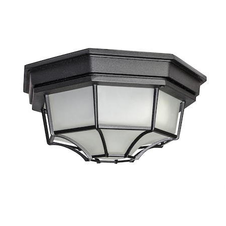Maxim Lighting Crown Hill LED E26 1-Light 11.5" Wide Black Outdoor Flush Mount Light 67920BK
